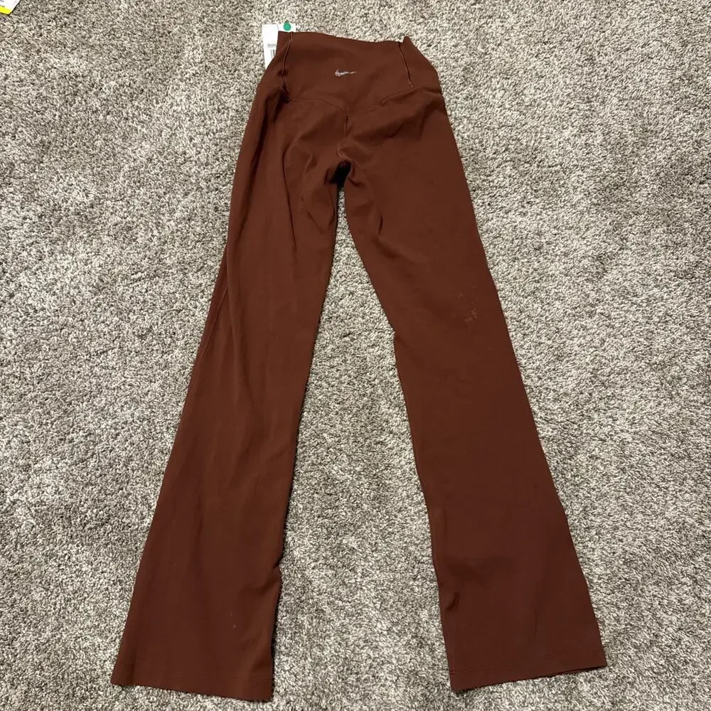 Nike Women Yoga Dri-FIT Luxe Flared Pants Burnt Orange sz XS DV9181-231 NWT $110